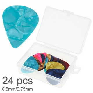 ปิ๊กกีต้าร์เซลลูลอยด์ Plectrum 24 ชิ้นพร้อมกล่อง