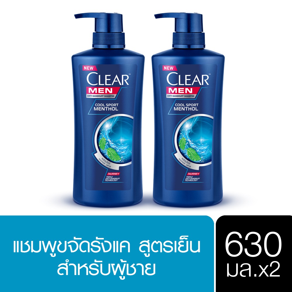 Clear Men Cool Sport Menthol Anti-Dandruff Shampoo 630 ML (2 pcs) UNILEVER