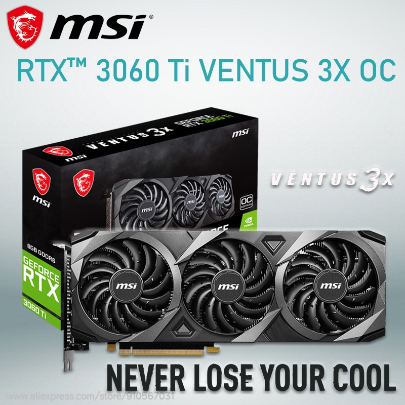 Gddr6 Msi Geforce Rtx 3060 Ti Ventus 3x Oc Graphics Card mhz 256bit Pci Express 4 0 16x Rtx 3060ti Gaming Video Car Shopee Thailand