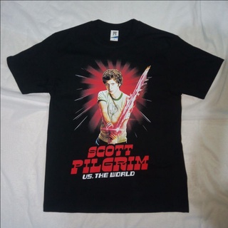 T-shirt  Scott Pilgrim Vs. เสื้อยืด พิมพ์ลายภาพยนตร์ The World Scott Pilgrim Vs The World ขนาดใหญ่ สําหรับผู้ชาย และผู้ห