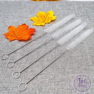 จุกนม ขนไนล่อน แปรงล้างหลอดดูด ไม่ทำให้เป็นรอย Stainless steel soft straw straw brush