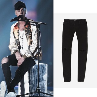 29 พร้อมส่ง ป้าย FOG Black slim jeans Justin Bieber