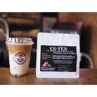 เมล็ดกาแฟคั่ว ES-YEN เหมาะกับเอสเย็นสู้นมอเมริกาโน่เข้มๆ คั่วกลางเข้ม Full city (Medium Dark Roast)
