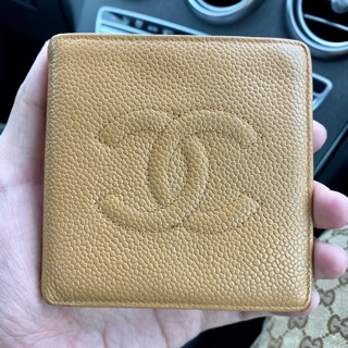 Chanel short wallet caviar mustard