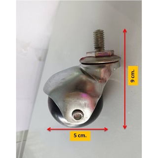 ล้อบอล เกลียว 3 หุน ล้อเลื่อนแบบเกลียว 3/8 ลูกล้อ ล้อใส่กับชั้นวางมินิมาร์ท ล้อใส่กับชั้นวางตะกร้า ล้อเลื่อน ล้อยาง ล้อ
