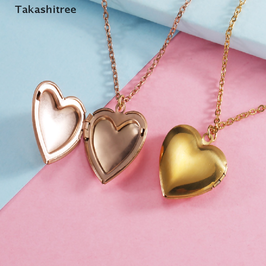 Takashitree สร้อยคอ จี้รูปหัวใจล็อก สําหรับผู้หญิง กรอบรูป วาเลนไทน์ คู่รัก สร้อยคอยอดนิยม