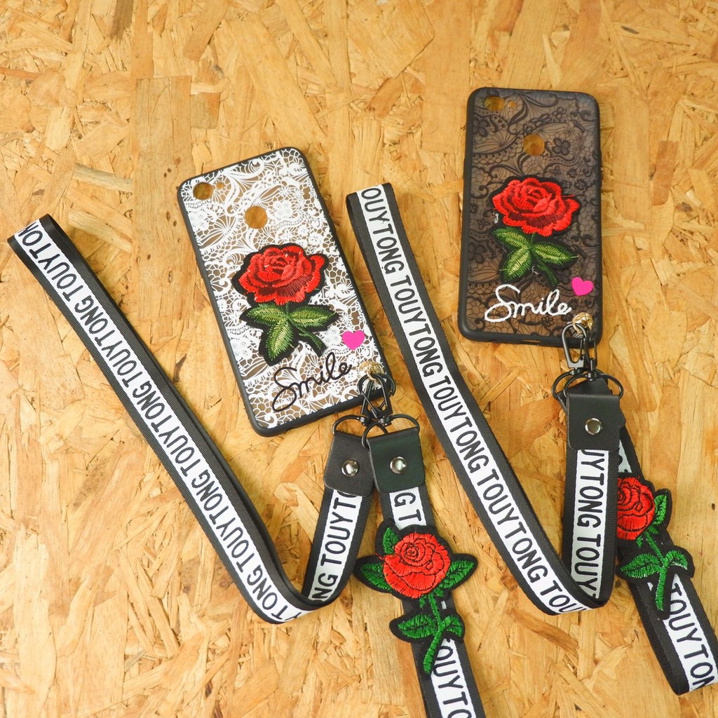 เคสกุหลาบ 3D พร้อมสายคล้องคอ F7