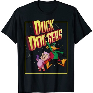 เสื้อยืดผ้าฝ้าย ไอเทมเด็ด!!เสื้อยืด พิมพ์ลาย Looney Tunes Duck Dodgers Duo แฟชั่นสําหรับครอบครัว และผู้ใหญ่