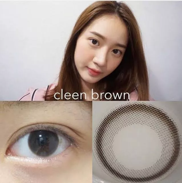 💖 Kitty Kawaii ๑ mini Clean & Cleen สายตา -00 ถึง -1000 brown gray Contactlens บิ๊กอาย คอนแทคเลนส์ ราคาถูก แถมตลับ