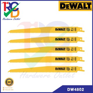 DEWALT ใบเลื่อยชัก ยาว 6 นิ้ว ตัดไม้ 6TPI รุ่น DW4802