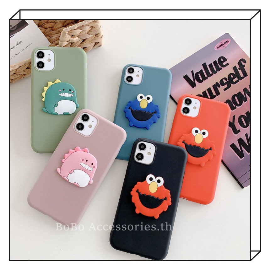 Oppo A3S A5S A12 A12E A83 F1 Plus R9S A53 2020 Reno 5 5G A93 A92 เคสโทรศัพท์ Sesame Street ไดโนเสาร์ Soft TPU ฝาครอบกรณี