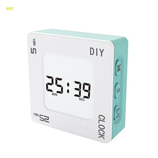 WER DIY Time Management Pomodoro Timer Creative Square Alarm Clock for Students