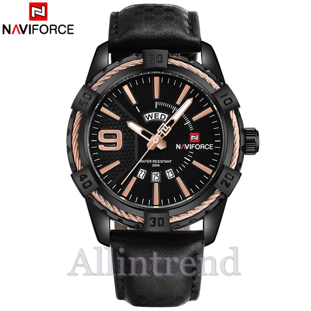 นาฬิกา Naviforce รุ่น NF9117L สีทองชมพู/ดำ ของแท้ รับประกันศูนย์ 1 ปี ส่งพร้อมกล่อง และใบรับประกันศู