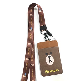 BROWN br สายคล้องคอ สายคล้องบัตร ที่ใส่บัตร ซองใส่บัตร ที่ใส่บัตร พร้อมสายคล้องคอ ลาย BROWN  BR นต งานดี สวยงาม BY PMYL