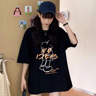 !!พร้อมส่ง!! เสื้อยืดแฟชั่นผู้หญิง เนื้อผ้าดีใส่สบาย คอกลมแขนสั้นสไตล์เกาหลี มี 2สี ให้เลือก