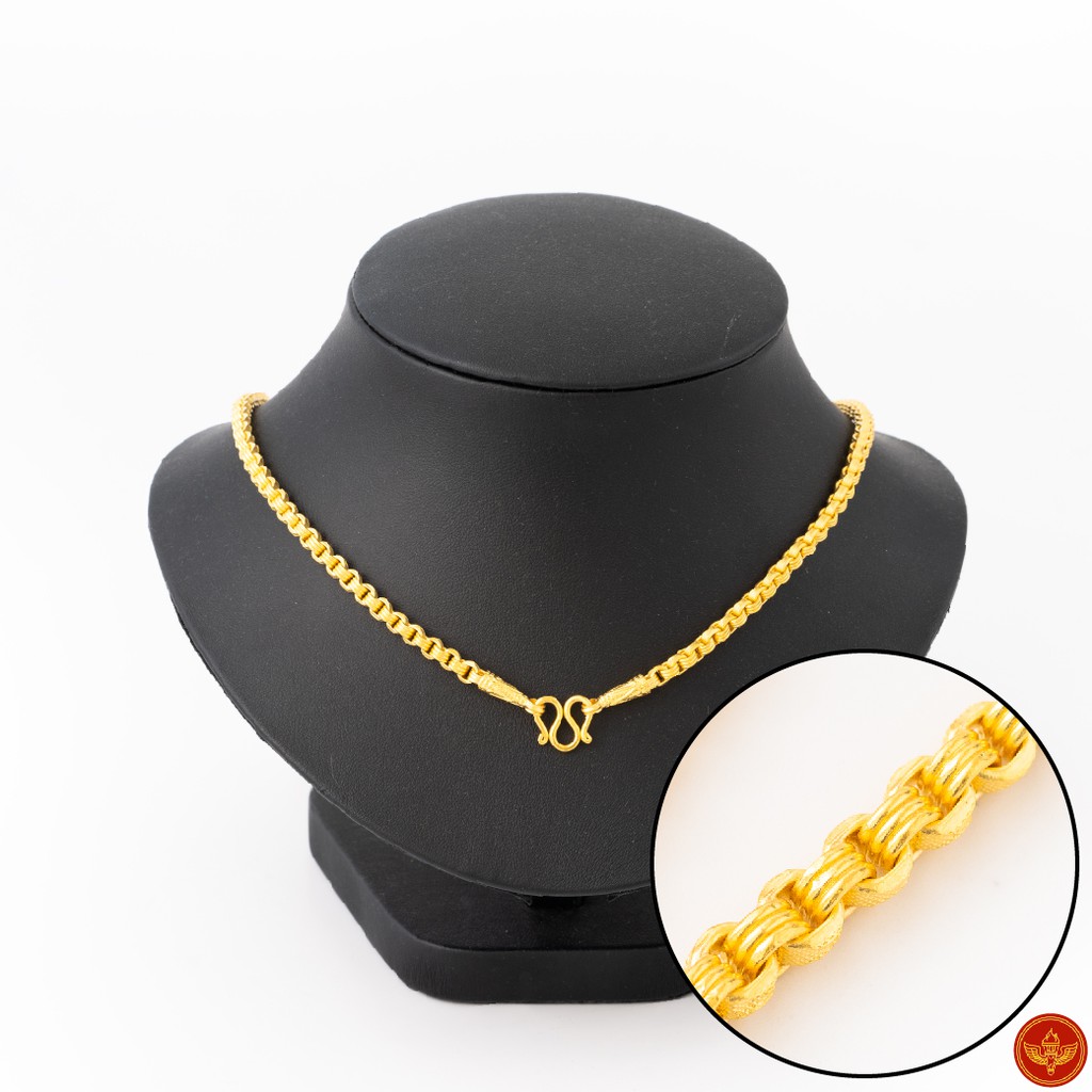 LSW สร้อยคอทองคำแท้ น้ำหนัก 1 บาท ลายทาโร่ 3 ห่วง NF-36