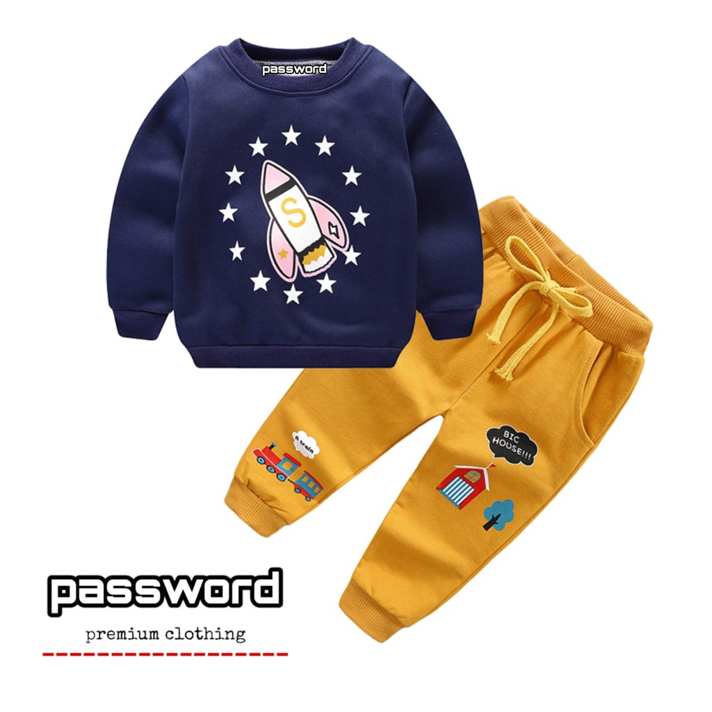 4.4 HappyOliver PASSWORD ROCKETSTAR เสื้อกันหนาวชุด 1 - 7 ปีเสื้อผ้าเด็กคุณภาพ