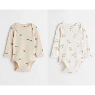 H&amp;M บอดี้สูทเด็ก ผ้าคอตตอนพิมพ์ลาย Printed Cotton Bodysuit