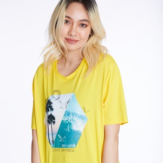 BODY GLOVE Unisex GRAPHIC T-SHIRT เสื้อยืด สีเหลือง-04