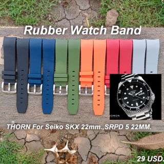 THORN สายนาฬิกา หัวโค้ง สำหรับ SEIKO SKX 007,009,011, SRPD 5KX แถมฟรีสปริงบาร์และปากกาถอดสายชำระเงินปลายทางได้ครับ