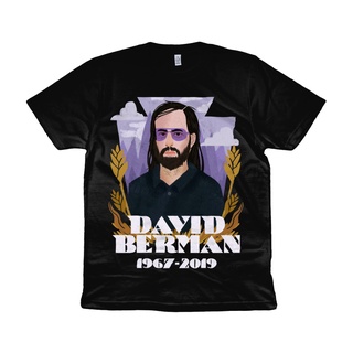 ผ้าฝ้ายคอกลมเสื้อยืดผ้าฝ้ายออร์แกนิก พิมพ์ลาย David Ber 1967 2019 สีเงินfrom S-4XL