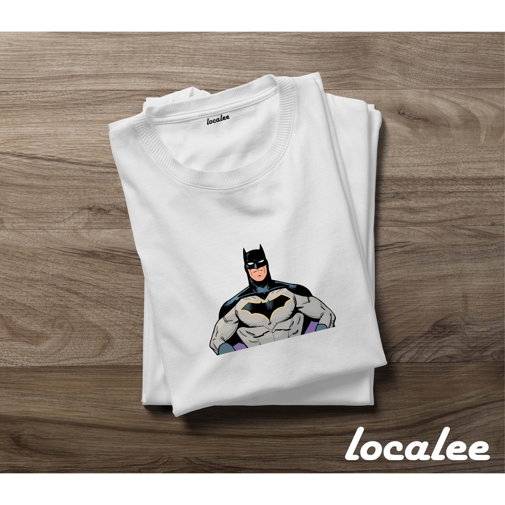 BATMAN WHITE TSHIRT - เสื้อยืด UNISEX SUPERHERO BATMAN SCREEN-PRINTED - COOL BATMAN COMIC TSHIRT