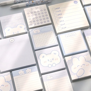 กระดาษโน๊ตมีกาวในตัว | Bear Bunny &amp; Smiley Memo paper by Teledo