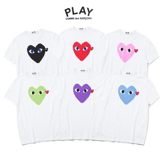 Mens and womens same PLAY fashion trend love printed cloth stickers short-sleeved T-shirt collar + ta S-5XL