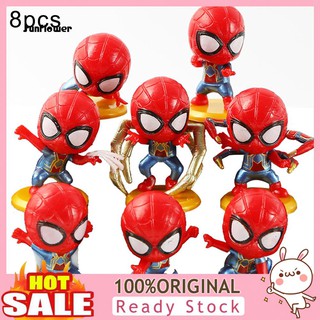 ฟิกเกอร์ Superheroes Spiderman ของเล่นสำหรับเด็ก 8 ชิ้น / ชุด