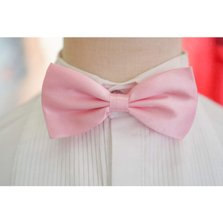 *พร้อมส่ง* โบว์ไทด์ โบว์หูกระต่าย สีพื้น ผ้ามันลื่น ปรับสายได้ Bow tie