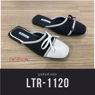 LTR-1120 รองเท้าส้นเตี้ยหัวตัดแบบสวม