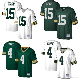 เสื้อกีฬาแขนสั้น ลายทีมชาติฟุตบอล Vic Green Bay Packers NFL Starr Favre พลัสไซซ์ สไตล์เรโทร สําหรับผู้ชาย และผู้หญิง