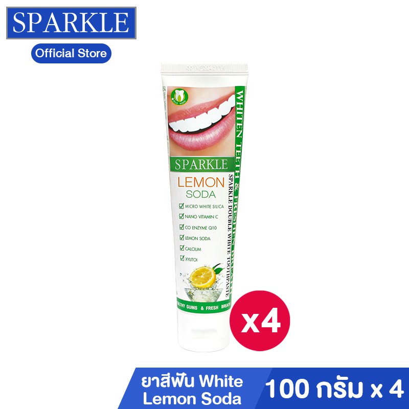 Sparkle ยาสีฟัน สูตร White Lemon soda SK0069 ขนาด 100 g. 4 ชิ้น kuron