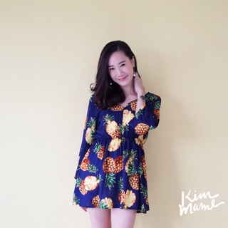 Kimmame - เดรส รุ่น Navy Pineapple (Sale)