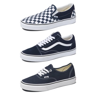 Vans รองเท้าผ้าใบ Classic Slip-On Checkerboard / Old Skool / Authentic | Parisian Night/True White (3รุ่น)