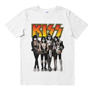 Kiss - กลุ่มโลโก้ | เสื้อยืด พิมพ์ลายวงดนตรี | เพลงเมอร์ช | Unisex | เสื้อยืด | เสื้อยืด พิมพ์ลายดนตรี | ร็อคคลาสสิก