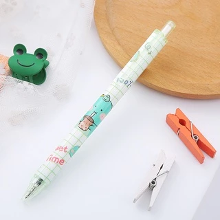 🌈ปากกากดเจลดำ🌈ลายการ์ตูนA⚫ไส้สีดำ0.5 สุ่มลาย✔️พร้อมส่ง ปากกากด ปากกาลายการ์ตูน ปากกาลูกลื่น