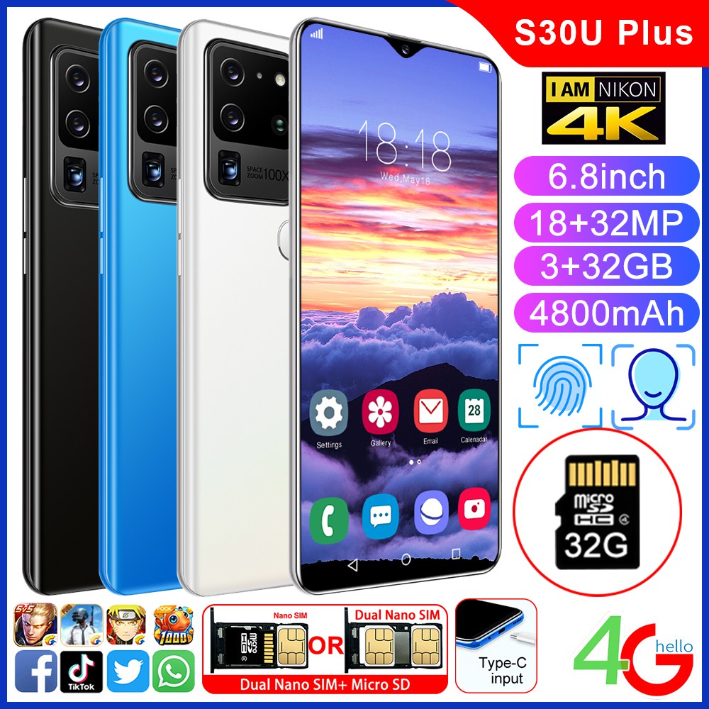[คร้ายๆกับSamsungค่ะ]S30UPlus 3GB+64GB 6.7นิ้ว หน้าจอขนาดใหญ่ มือถือราคาถูก โทรศัพท์สำหรับเล่นเกม โทรศัพท์สมาร์ท Android