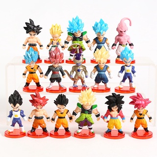 16 ชิ้น/ชุด Dragon Ball ตุ๊กตา Z Monkey King Vegeta Trunk Buu Frieza Broly อะนิเมะ Dbz รุ่นของเล่น/ของขวัญเด็ก