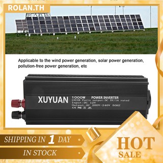 อินเวอร์เตอร์ Rolan Pure Sine Wave Inverter 12 V 220 1000 W สําหรับรถยนต์พร้อมแผงพลังงานแสงอาทิตย์