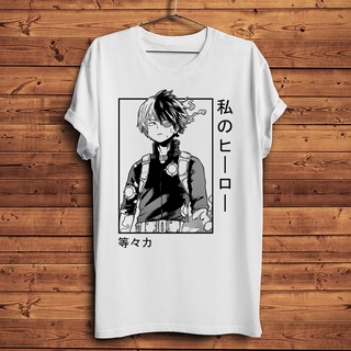 เสื้อผ้าผชเสื้อยืดลําลอง แขนสั้น พิมพ์ลายอนิเมะ Mha Shoto Todoroki My Hero Academia สีขาว สําหรับผู้ชาย และผู้หญิงS-5XL