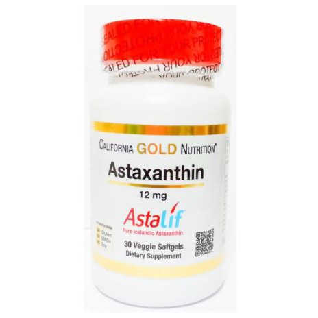 Astraxanthin 12 mg [ 30 เม็ด ] California Gold Nutrition