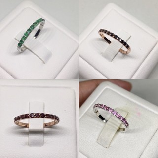 แหวนแถว(12เม็ด) ฝังพลอยแท้ มีหลายสี💎💎