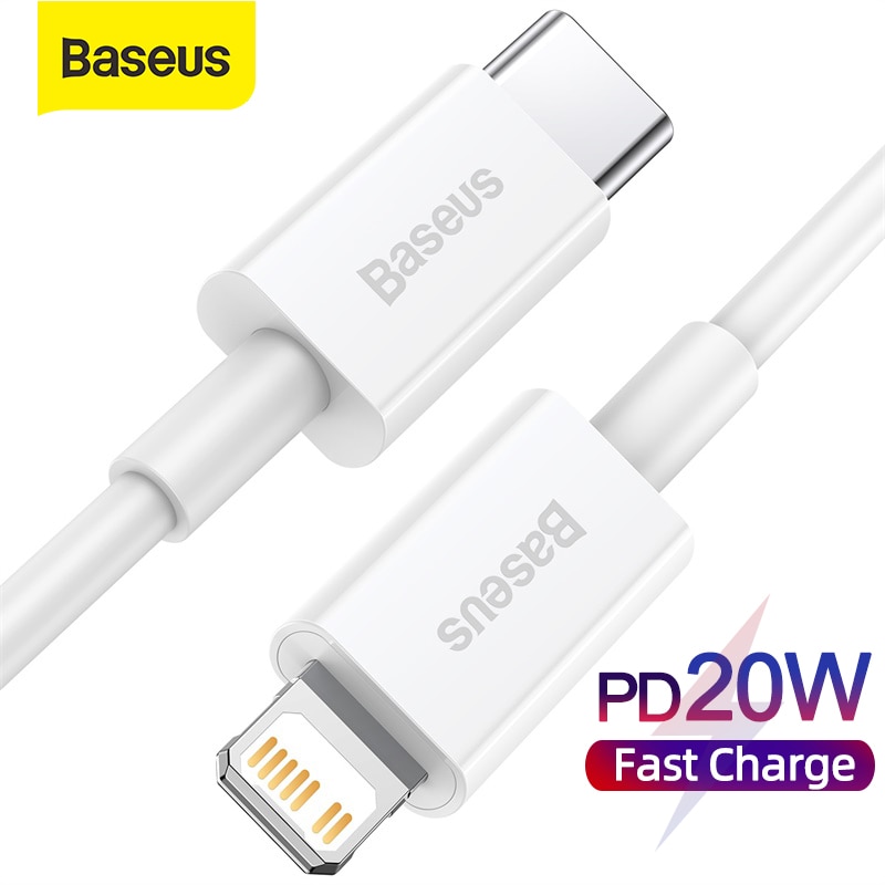 Baseus สายชาร์จ USB C PD 20W ชาร์จเร็ว สําหรับ iPhone 12 12 Pro Max 11Pro Samsung S24 Type C