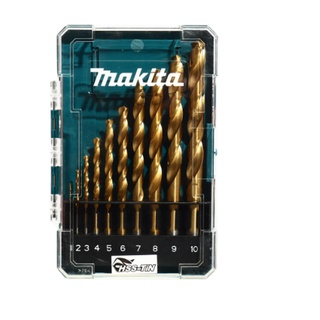 MAKITA D-72849 ชุดดอกสว่าน ดอกสว่าน เจาะเหล็ก 10 ชิ้น MAKITA HSS พร้อมกล่องพลาสติก