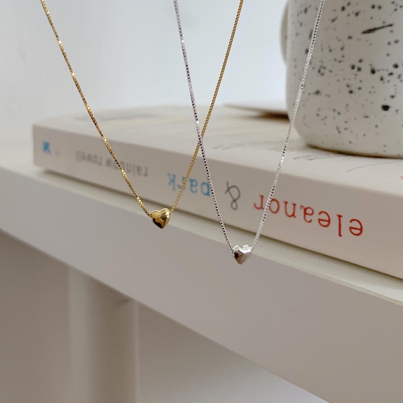 A.piece  สร้อยเงินแท้ [all silver 925] daily heart necklace ราคา ถูกที่สุด ดีลบีเคเค