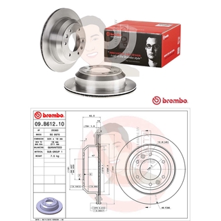 09 B612 10 จานเบรค ล้อ R (ยี่ห้อ BREMBO) รุ่น Std HYUNDAI H1 2.5 CRDi ปี 2008-&gt;