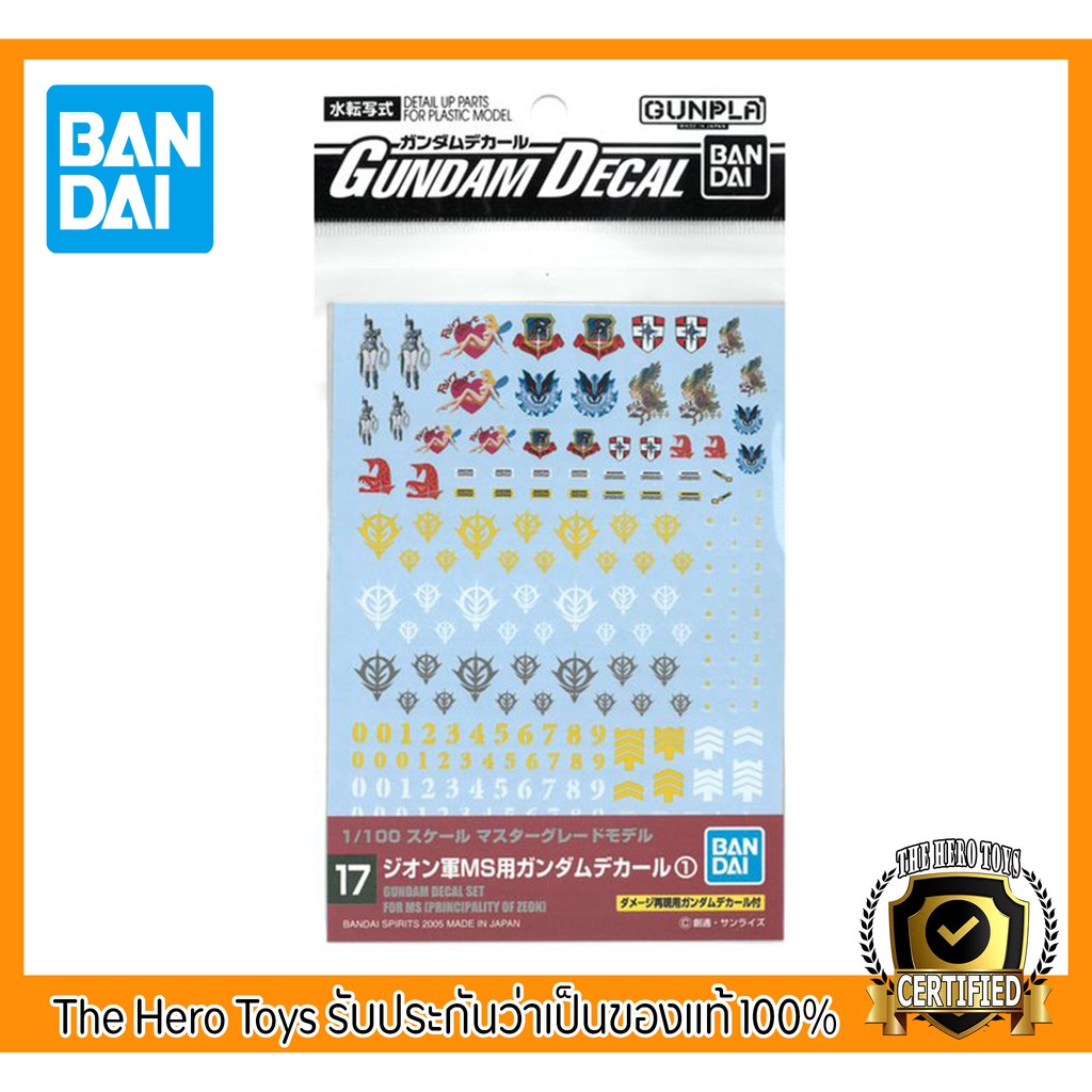 Gundam Decal 17 (MG) for Zeon MS-1