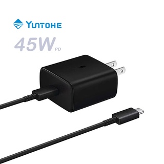 YUNTOHE ชาร์จเร็วสุด 45W หัวชาร์จSamsung S20/S22 สายชาร์จ USB C to USB C สายชาร์จPD Super Fast Charger