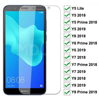 กระจกนิรภัยกันรอยหน้าจอ 9H สําหรับ Huawei Y5 Lite Y5 Y6 Y7 Prime 2018 2019 Y9 2018 Prime 2019